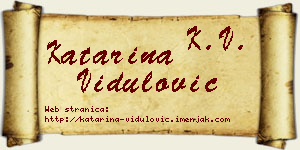 Katarina Vidulović vizit kartica